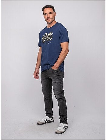 T-shirt a maniche corte in cotone con stampa moto jatoulo