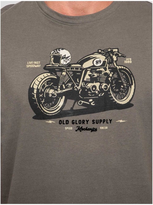 T-shirt a maniche corte in cotone con stampa moto jatoulo - Kiabi