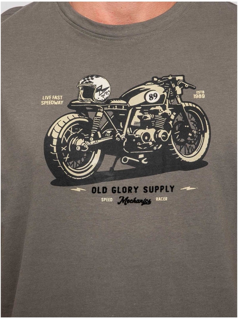 T-shirt a maniche corte in cotone con stampa moto jatoulo Cachi - Kiabi