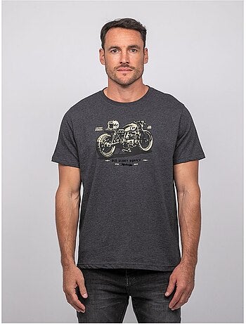 T-shirt a maniche corte in cotone con stampa moto jatoulo