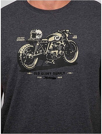T-shirt a maniche corte in cotone con stampa moto jatoulo