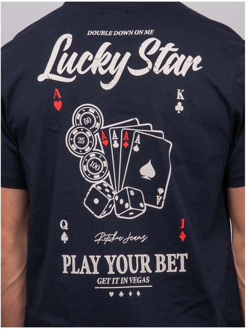 T-shirt a maniche corte in cotone con stampa poker joplayer - Kiabi T-shirt a maniche corte in cotone con stampa poker joplayer - Kiabi
