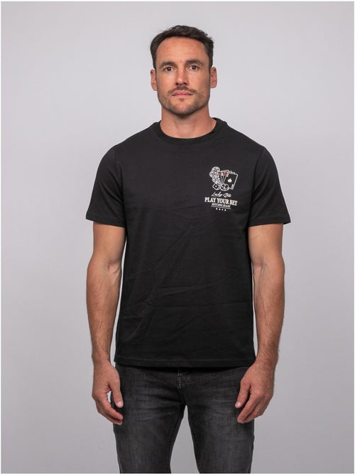 T-shirt a maniche corte in cotone con stampa poker joplayer - Kiabi T-shirt a maniche corte in cotone con stampa poker joplayer - Kiabi