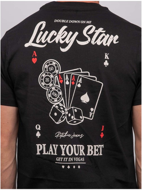 T-shirt a maniche corte in cotone con stampa poker joplayer - Kiabi T-shirt a maniche corte in cotone con stampa poker joplayer - Kiabi