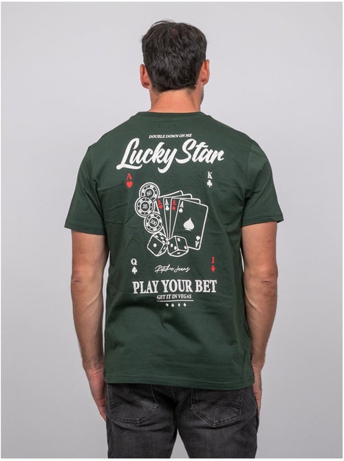 T-shirt a maniche corte in cotone con stampa poker joplayer - Kiabi T-shirt a maniche corte in cotone con stampa poker joplayer - Kiabi