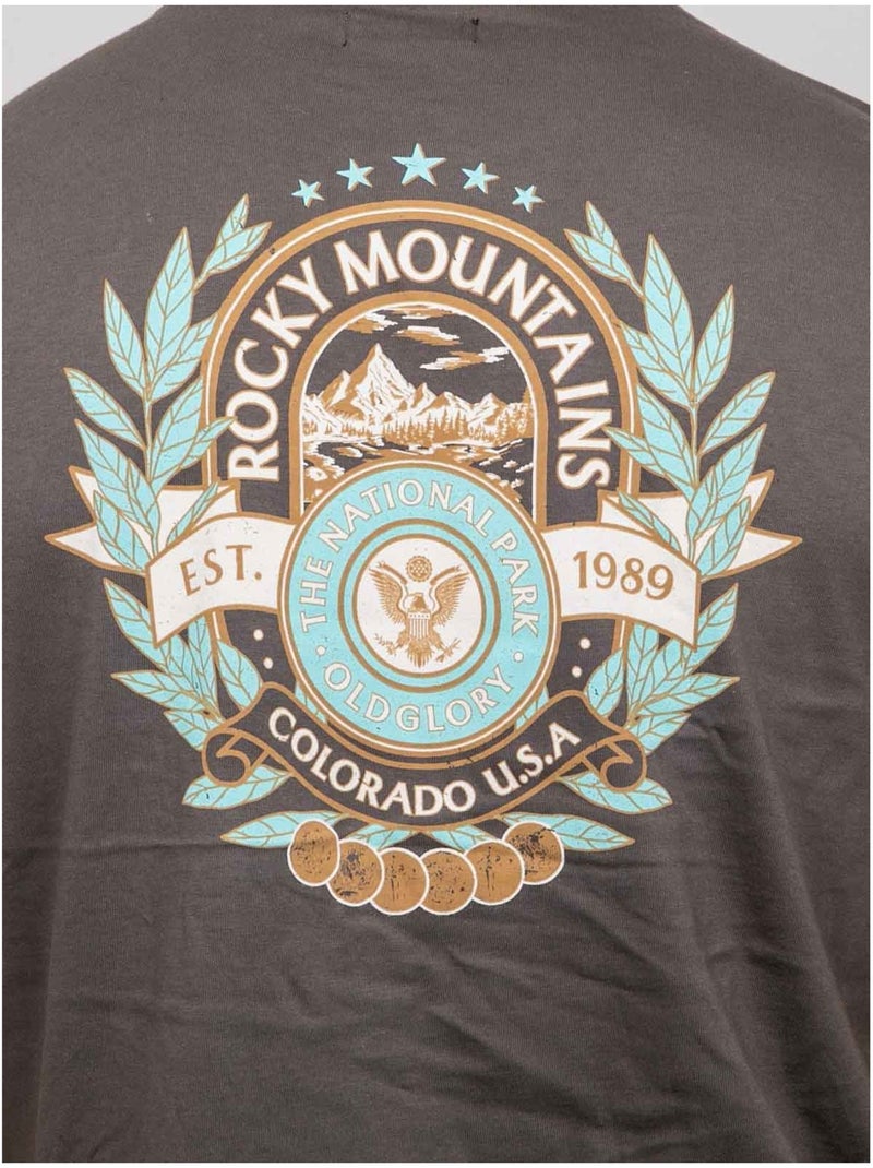 T-shirt a maniche corte in cotone con stampa sul retro jargus Cachi - Kiabi