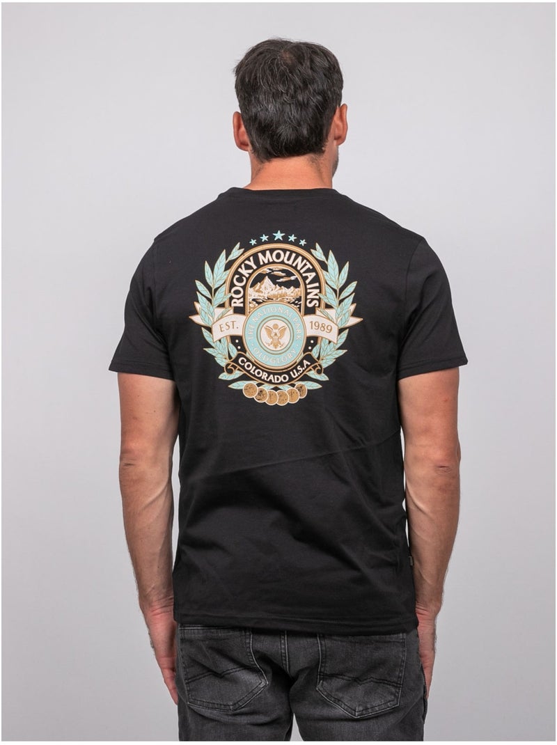 T-shirt a maniche corte in cotone con stampa sul retro jargus Nero - Kiabi