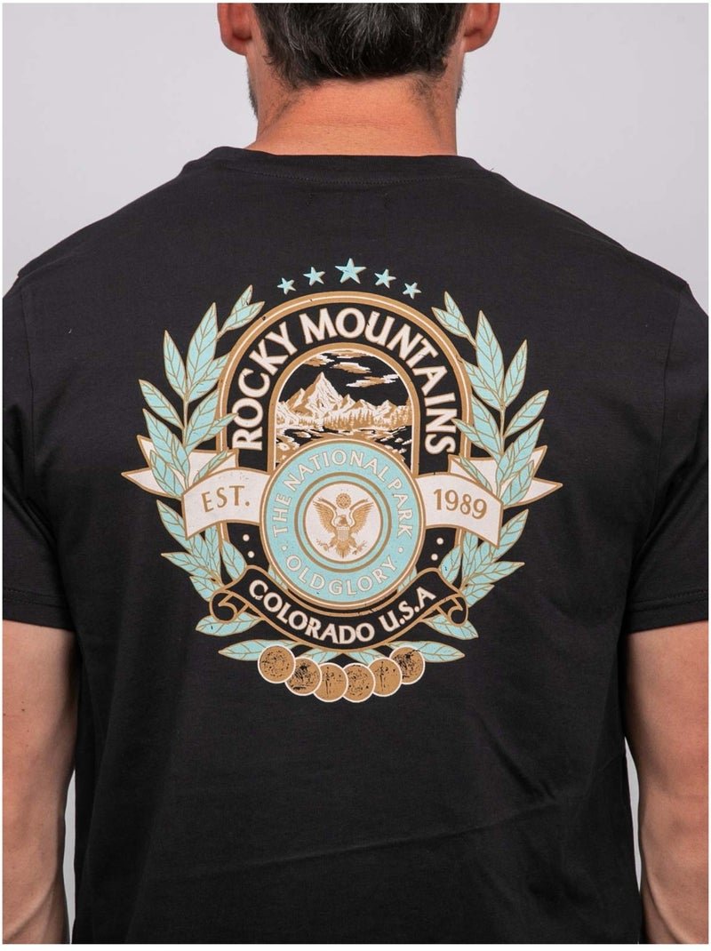 T-shirt a maniche corte in cotone con stampa sul retro jargus Nero - Kiabi