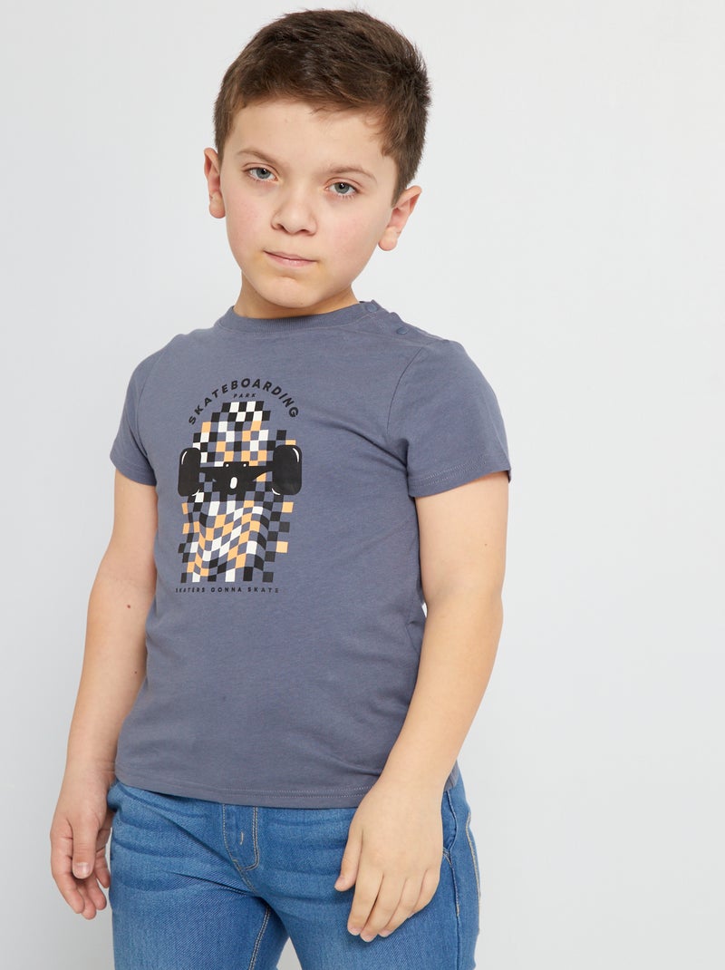 T-shirt a maniche corte in cotone GRIGIO - Kiabi