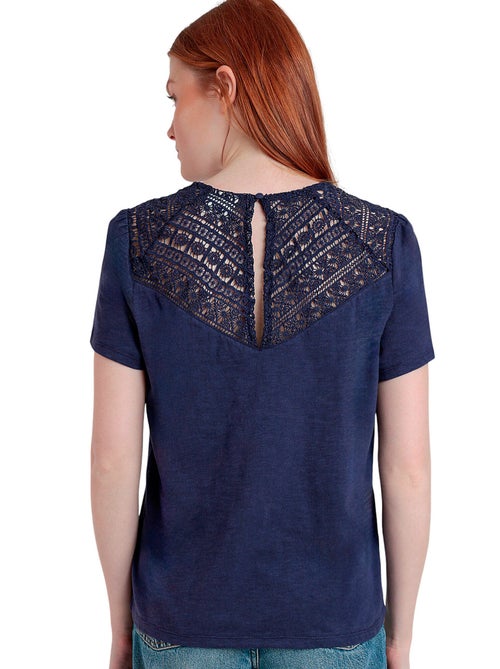 T-shirt a maniche corte in guipure slub da donna ADMAS - Kiabi