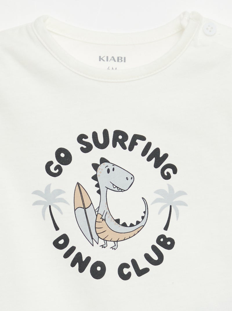 T-shirt a maniche corte in jersey di cotone Bianco - Kiabi
