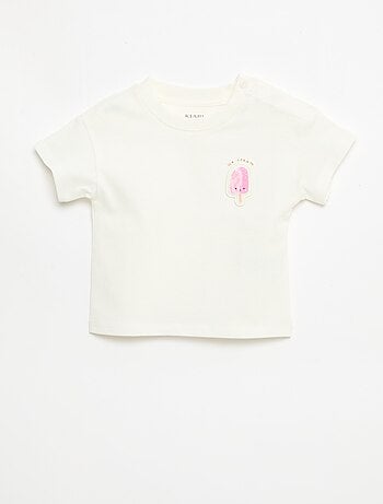 T-shirt a maniche corte in jersey di cotone con patch sul petto