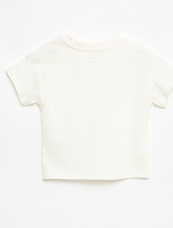 T-shirt a maniche corte in jersey di cotone con patch sul petto