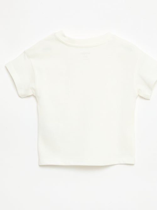 T-shirt a maniche corte in jersey di cotone con patch sul petto - Kiabi