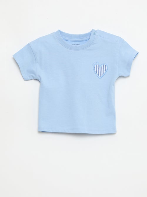 T-shirt a maniche corte in jersey di cotone con patch sul petto - Kiabi