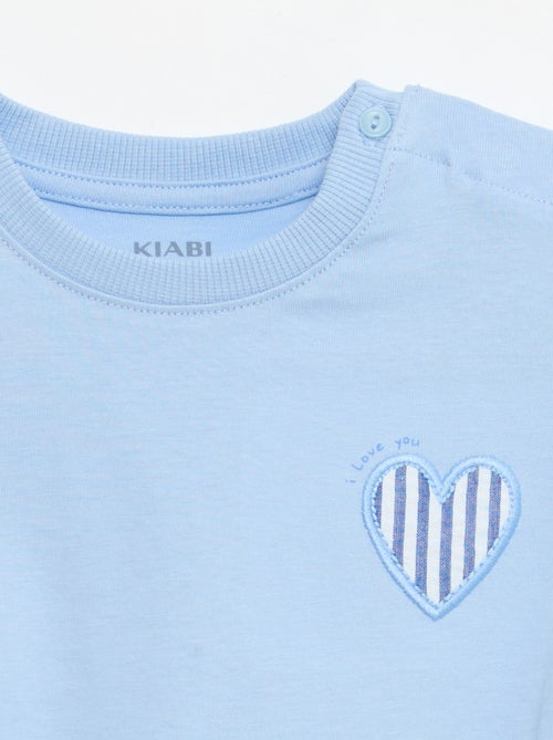 T-shirt a maniche corte in jersey di cotone con patch sul petto - Kiabi