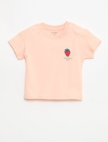 T-shirt a maniche corte in jersey di cotone con patch sul petto