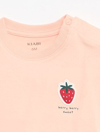 T-shirt a maniche corte in jersey di cotone con patch sul petto