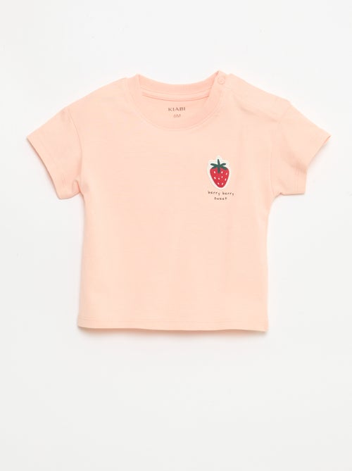 T-shirt a maniche corte in jersey di cotone con patch sul petto - Kiabi