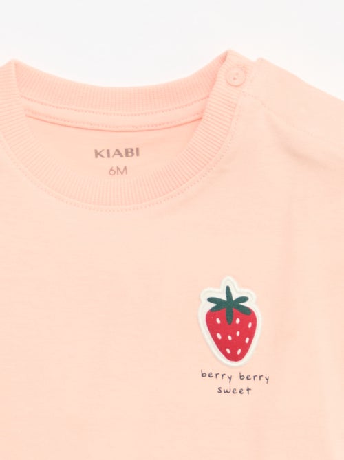 T-shirt a maniche corte in jersey di cotone con patch sul petto - Kiabi