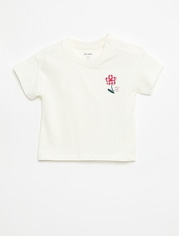 T-shirt a maniche corte in jersey di cotone con patch sul petto