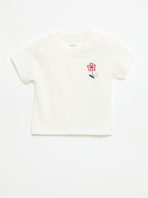 T-shirt a maniche corte in jersey di cotone con patch sul petto - Kiabi
