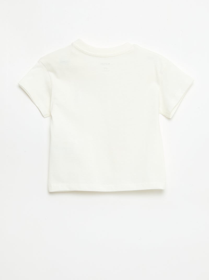 T-shirt a maniche corte in jersey di cotone con patch sul petto Rosso - Kiabi