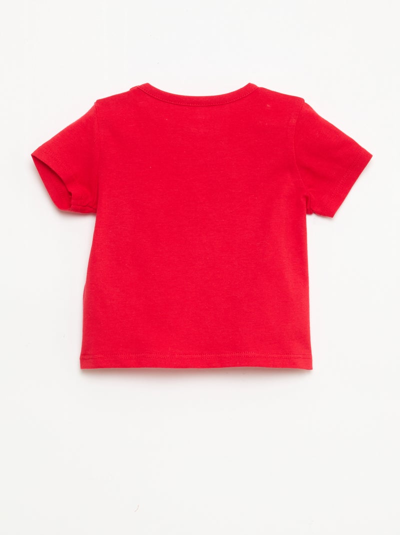T-shirt a maniche corte in jersey di cotone Rosso - Kiabi