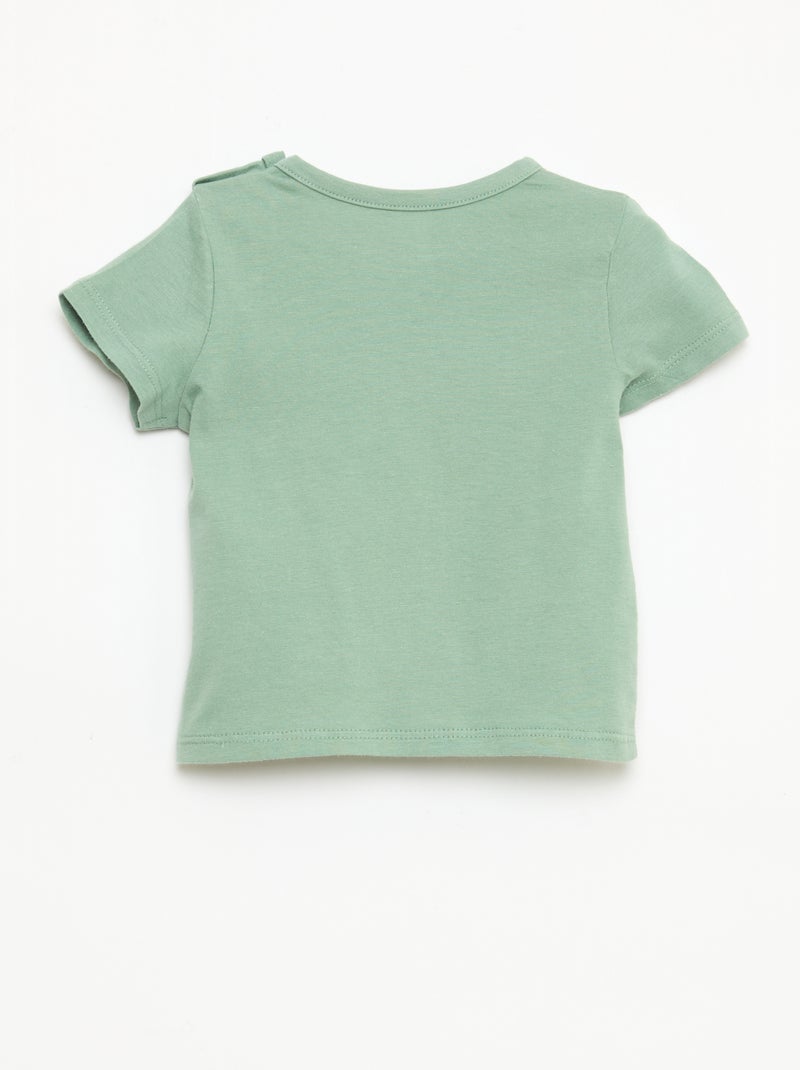 T-shirt a maniche corte in jersey di cotone Verde - Kiabi