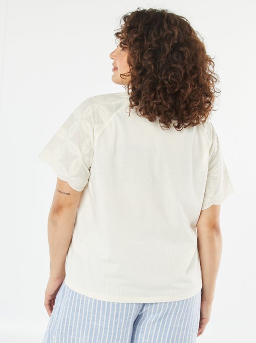 T-shirt a maniche corte in macramé - Kiabi