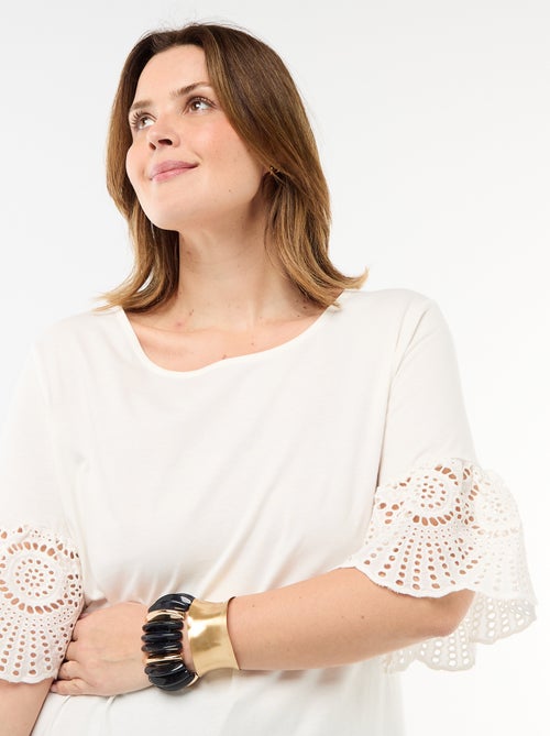 T-shirt a maniche corte in macramè - Kiabi