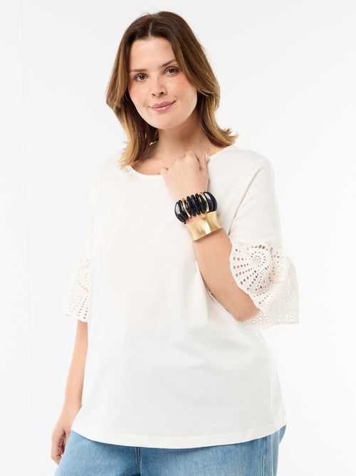 T-shirt a maniche corte in macramè - Kiabi