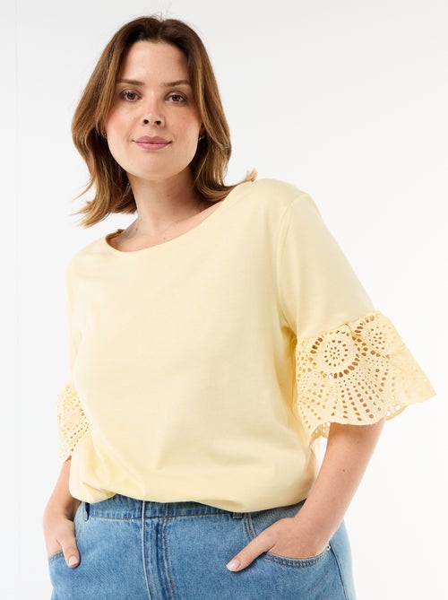 T-shirt a maniche corte in macramè - Kiabi