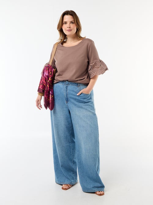 T-shirt a maniche corte in macramè - Kiabi