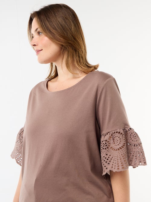 T-shirt a maniche corte in macramè - Kiabi