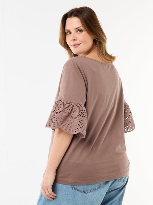 T-shirt a maniche corte in macramè - Kiabi