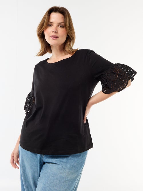 T-shirt a maniche corte in macramè - Kiabi