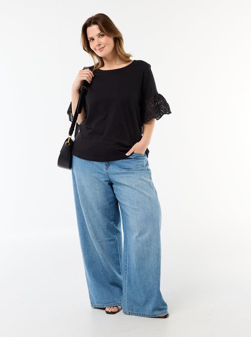 T-shirt a maniche corte in macramè - Kiabi