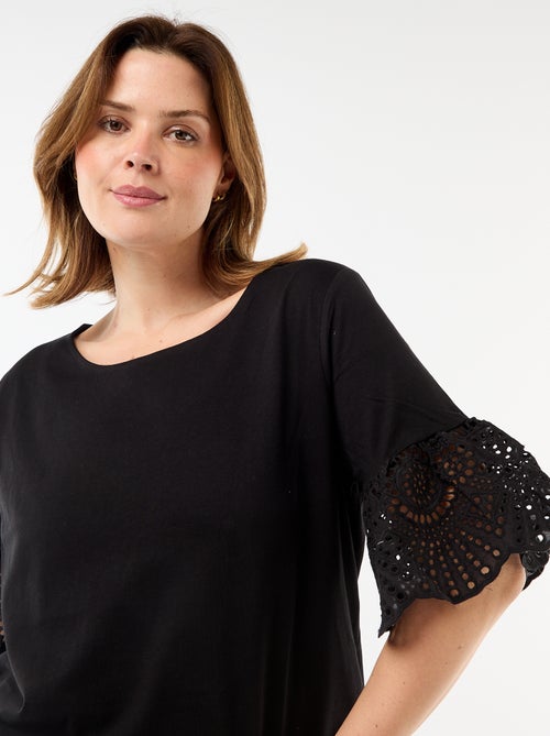 T-shirt a maniche corte in macramè - Kiabi