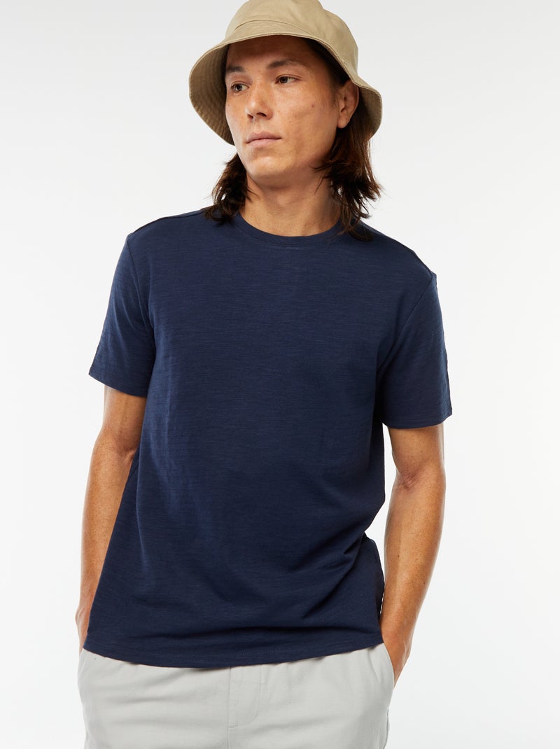 T-shirt a maniche corte in maglia fantasia Nero - Kiabi