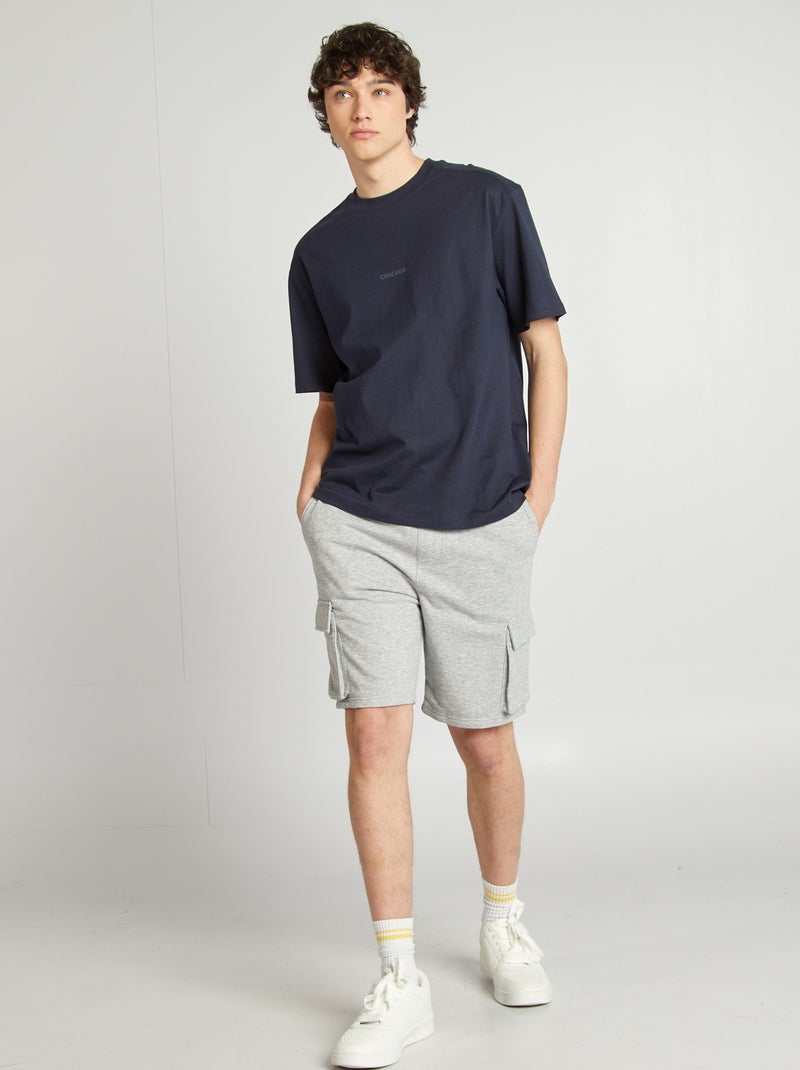 T-shirt a maniche corte in maglia jersey BLU - Kiabi