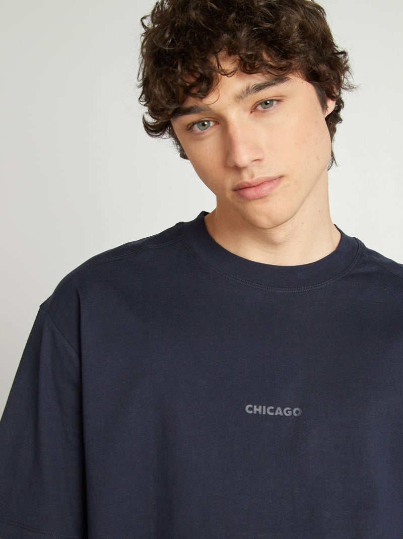 T-shirt a maniche corte in maglia jersey BLU - Kiabi