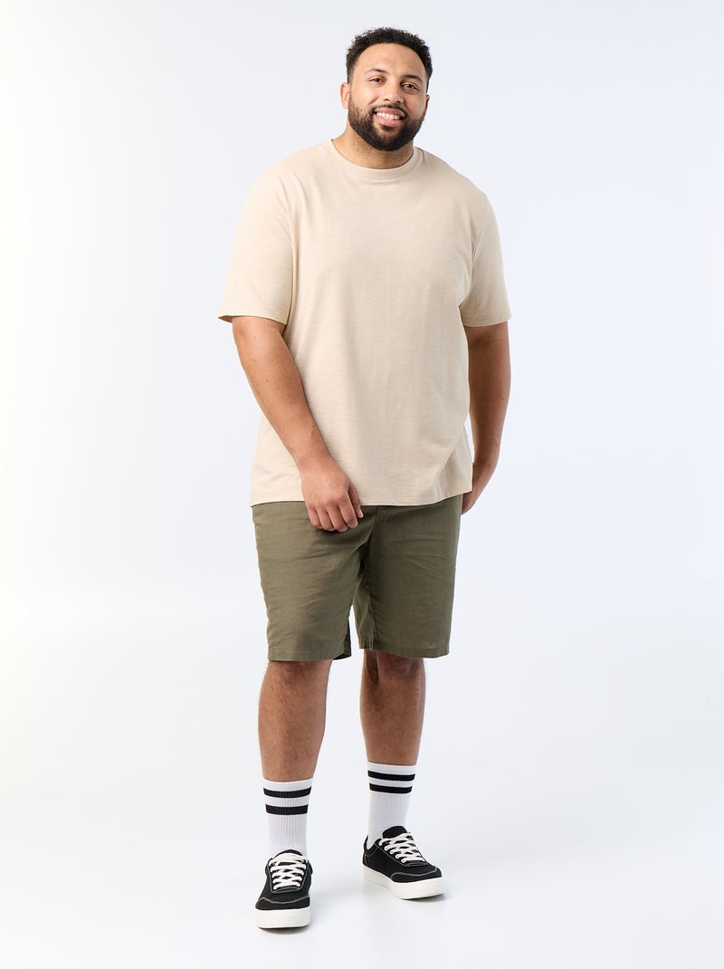 T-shirt a maniche corte in maglia jersey fantasia Beige - Kiabi