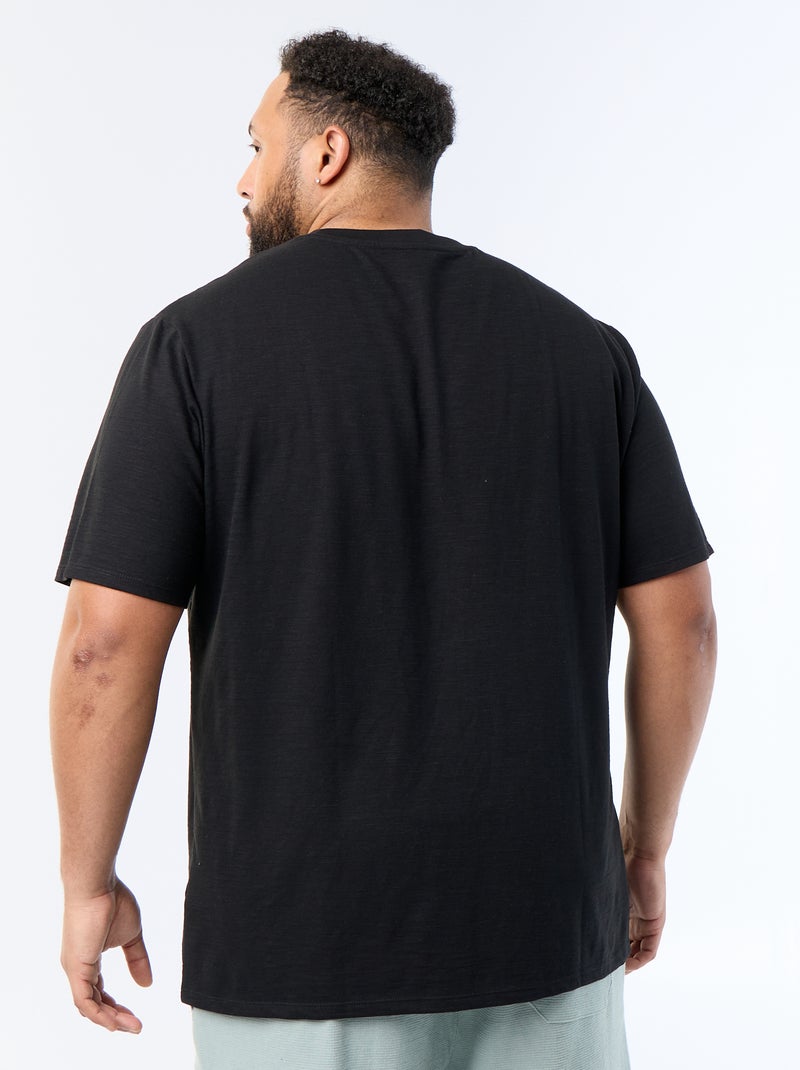 T-shirt a maniche corte in maglia jersey fantasia Nero - Kiabi
