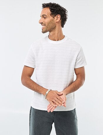 T-shirt a maniche corte in maglia waffle