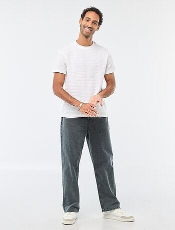 T-shirt a maniche corte in maglia waffle