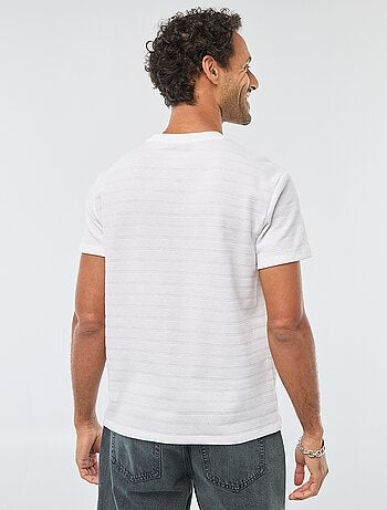 T-shirt a maniche corte in maglia waffle