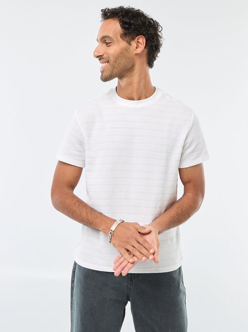 T-shirt a maniche corte in maglia waffle - Kiabi