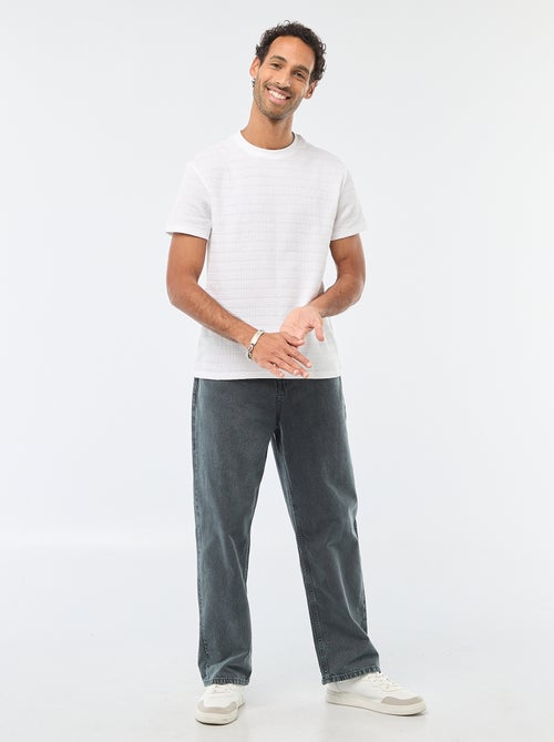 T-shirt a maniche corte in maglia waffle - Kiabi