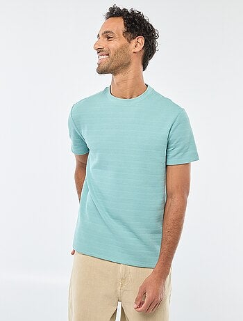 T-shirt a maniche corte in maglia waffle